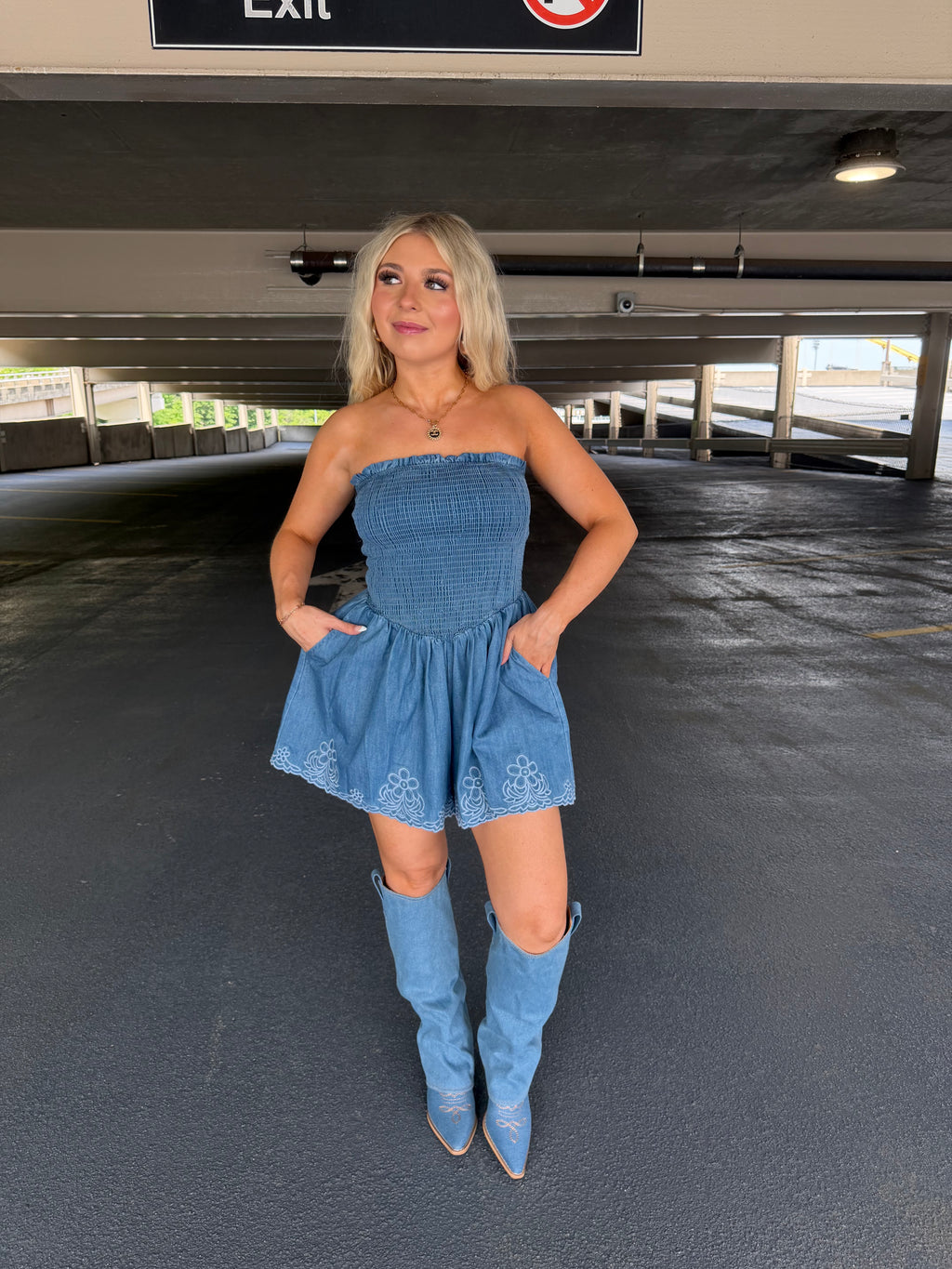 Western Worthy Denim Romper