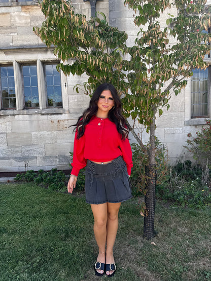 Cherry Red Pullover Sweater