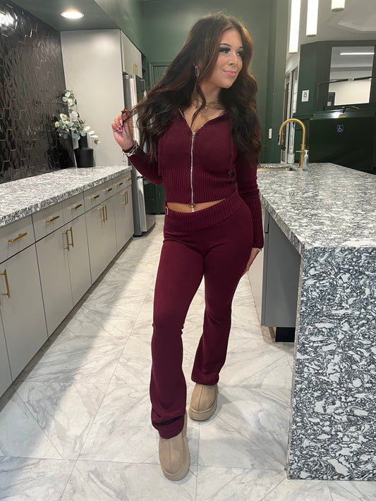 Black Cherry Sweater Set (TOP ONLY)