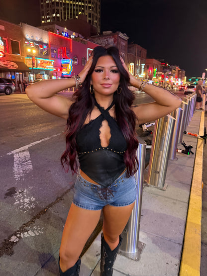 Western Stud Mini Shorts