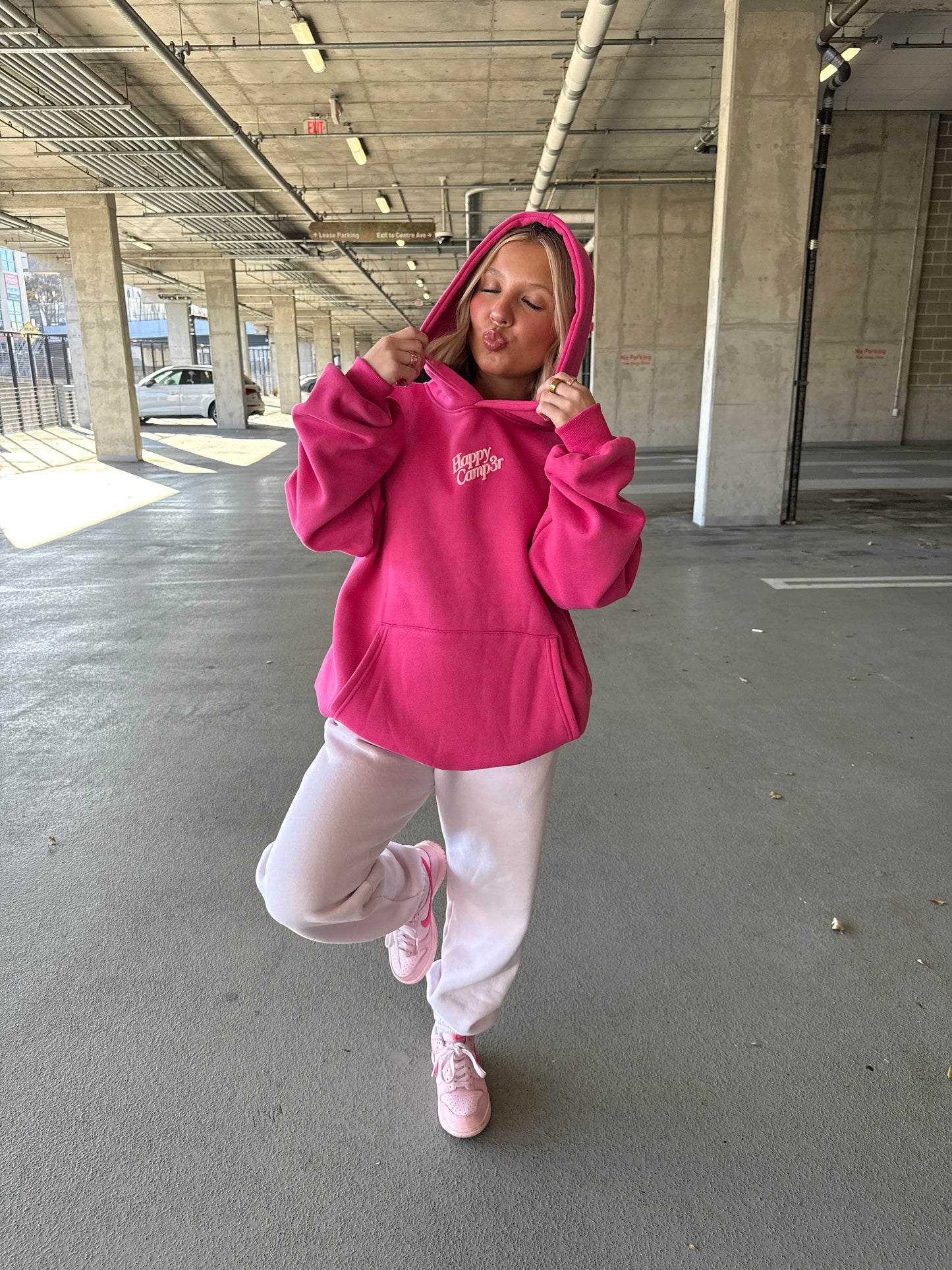 Happy Camp3r Puff Series Raspberry Hoodie