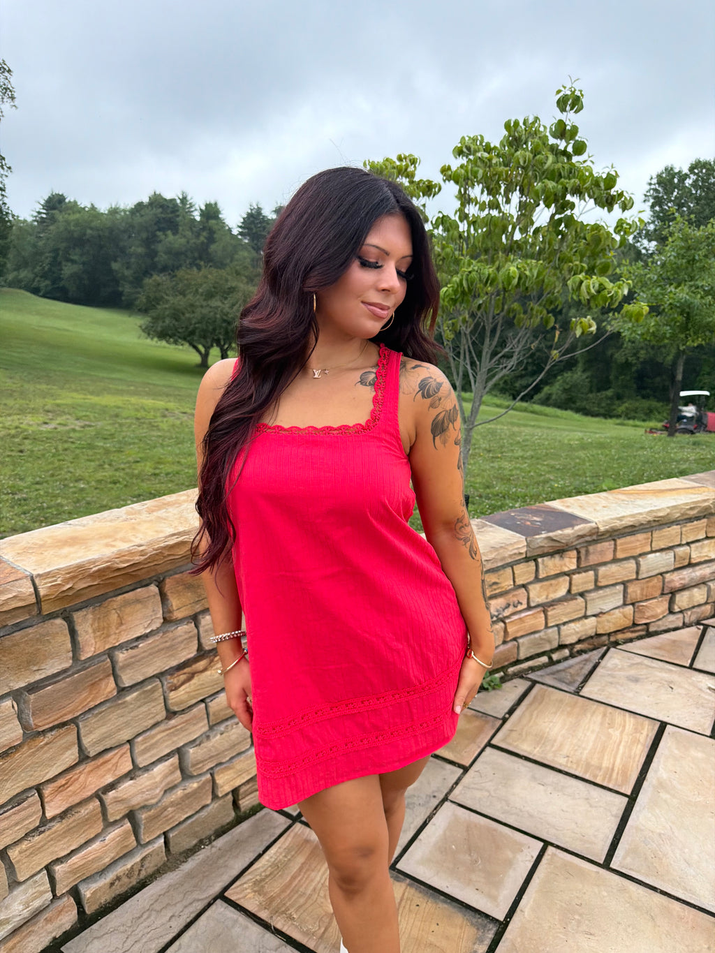 Girly Pop Mini Dress in Red