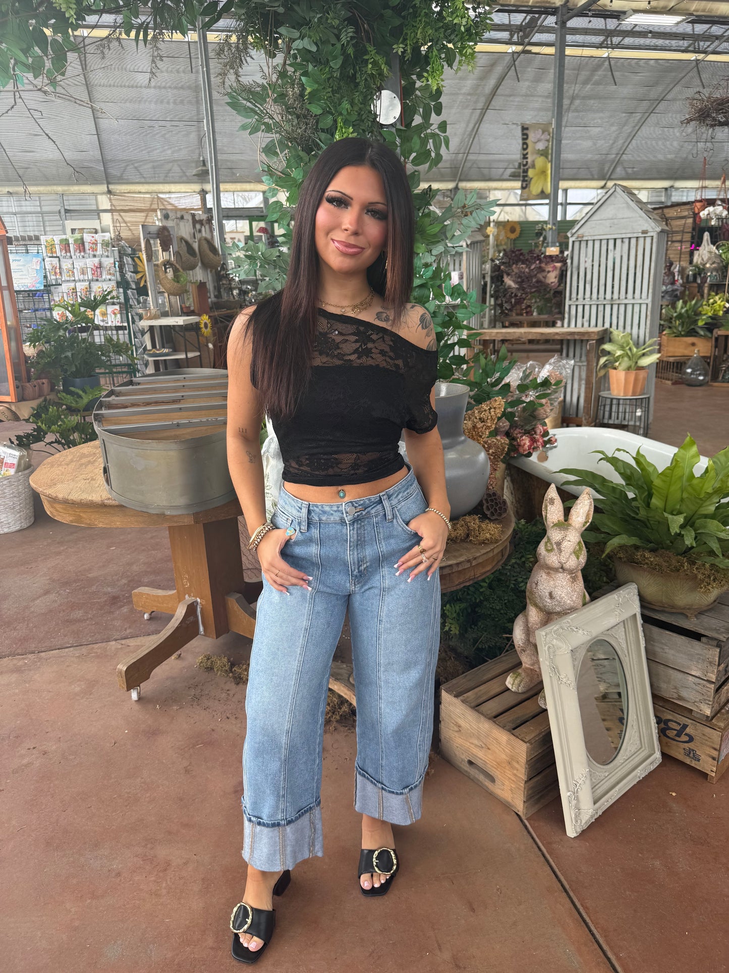 Colman Lace Top in Black