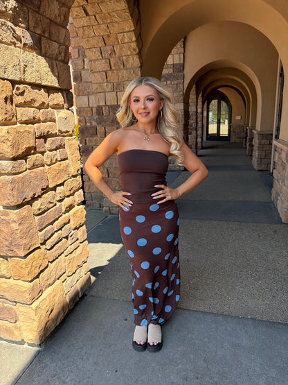 Brownie Points Blue Dots Skirt