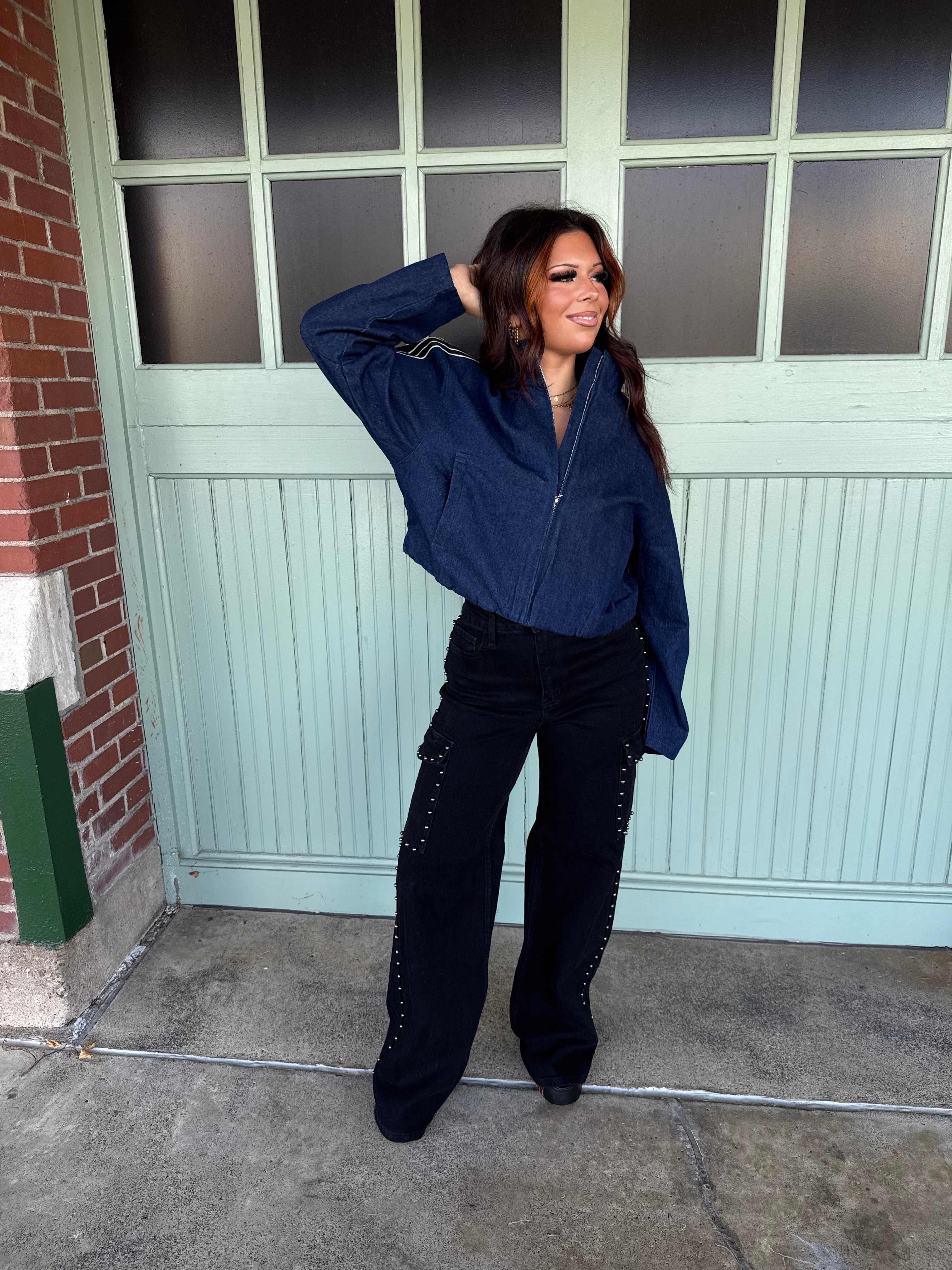 Cargo Onyx Studded Jean