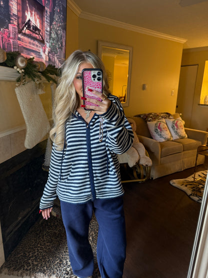 Casual Corner Navy Zip Up