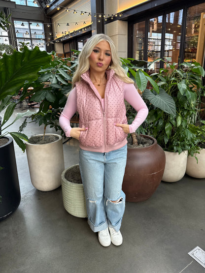 Paige Polka Dot Pink Vest