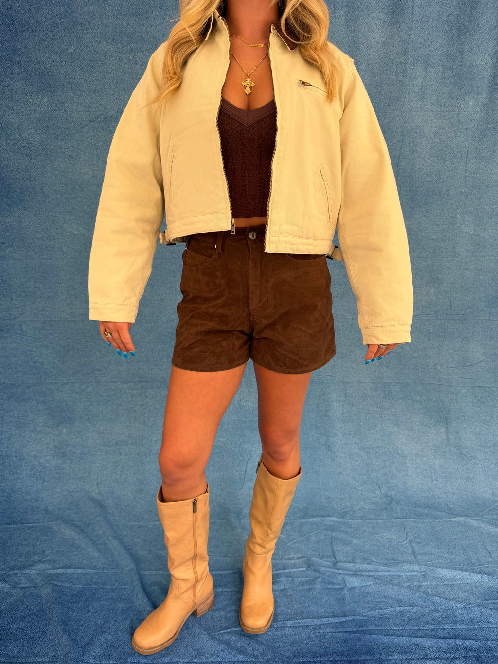 Barn Cropped Jacket in Khaki