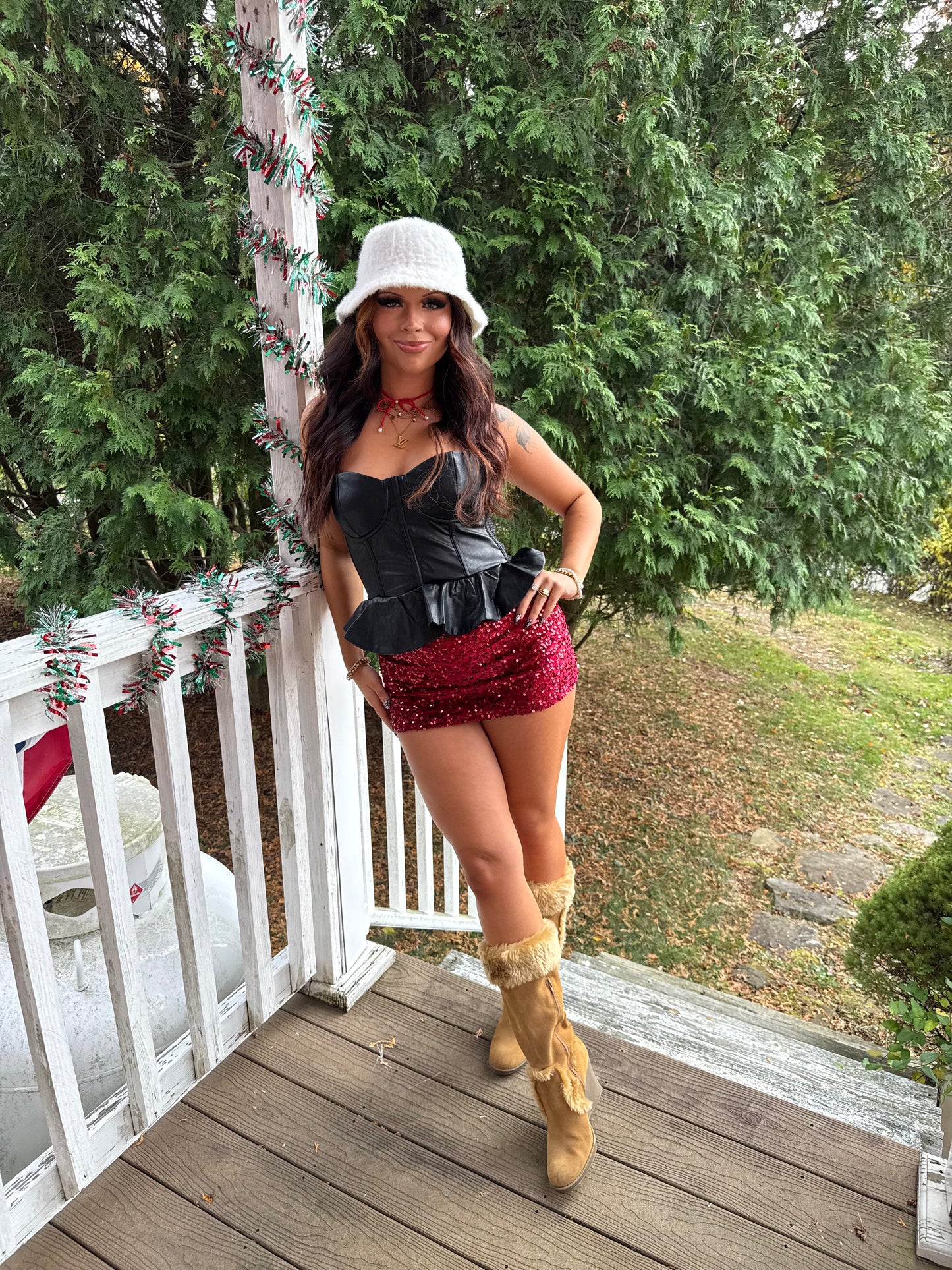 Celine Leather Top in Black