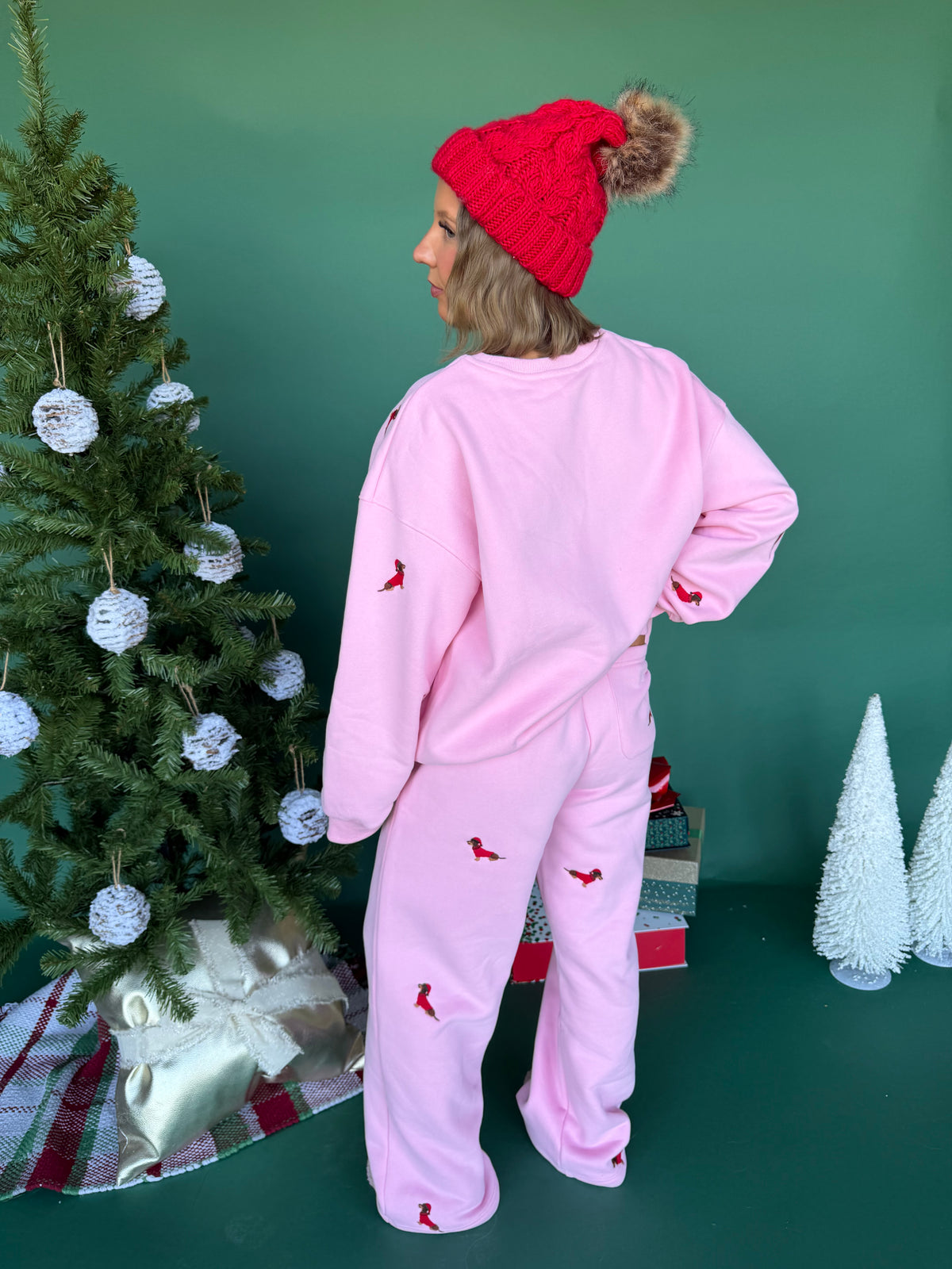 Santa Weenie Crew Pink FINAL SALE
