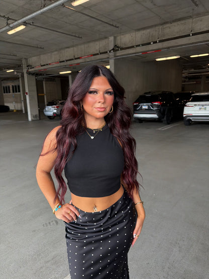 Go-To Bra Crop Tank in Black