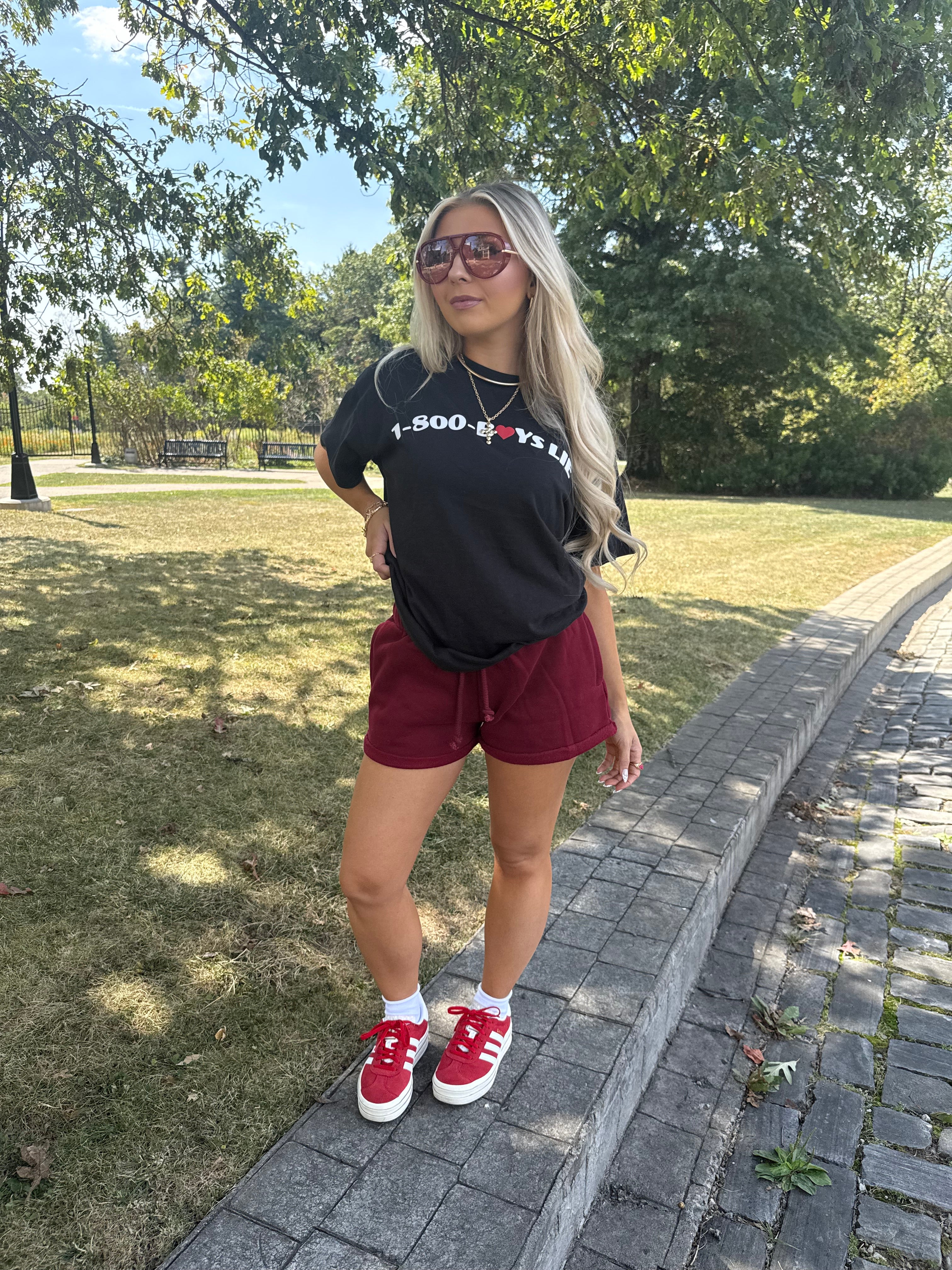 So Fetch Low Rise Shorts in Maroon