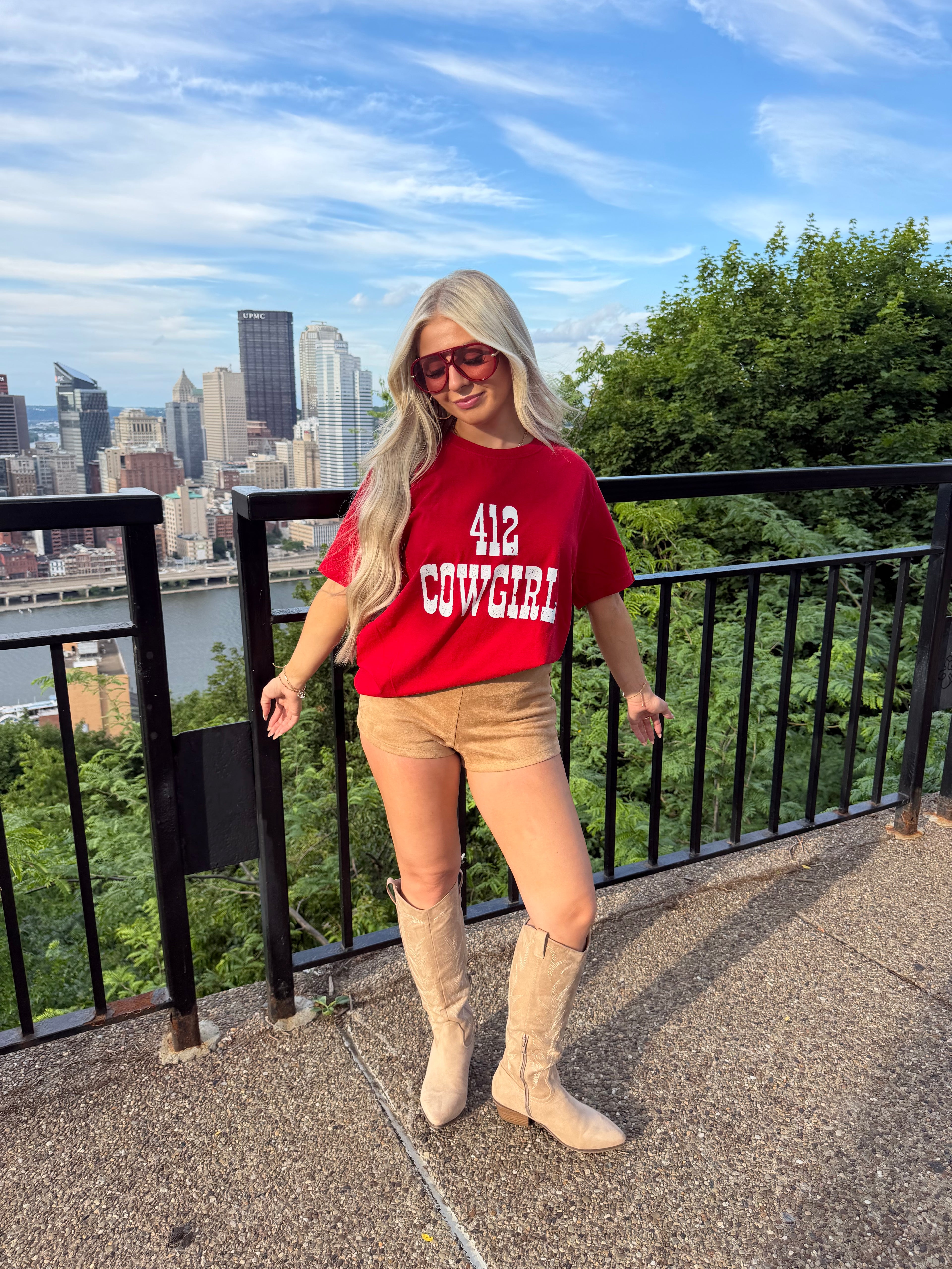 412 Cowgirl Tee RED