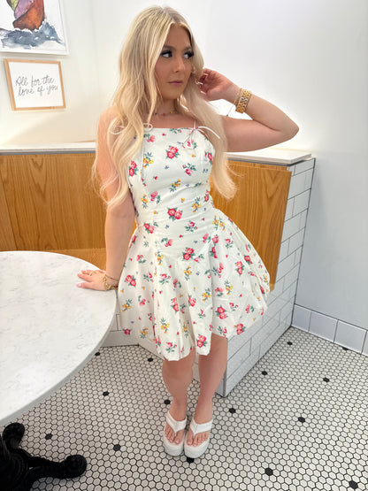 Feeling Different Floral Dress in Cream