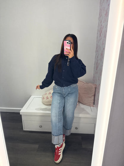 Willis Waffle Navy Cardi