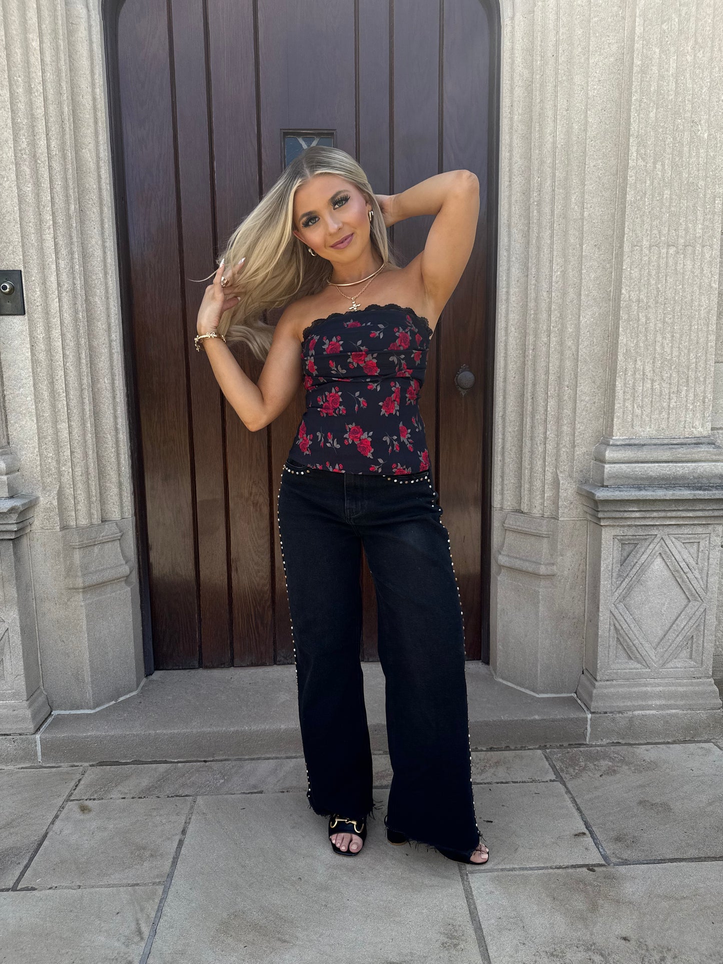 Wine & Roses Tube Top