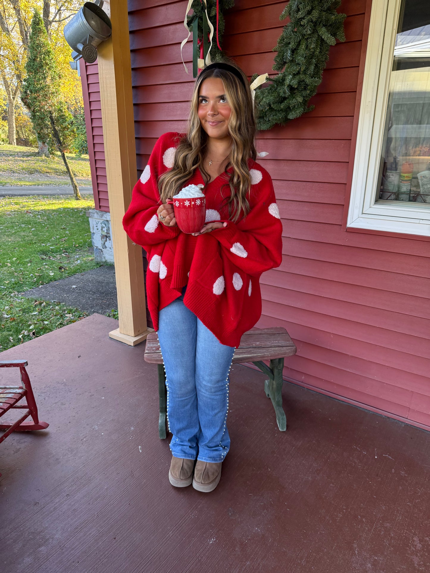 Perfectly Oversized Polka Cardi