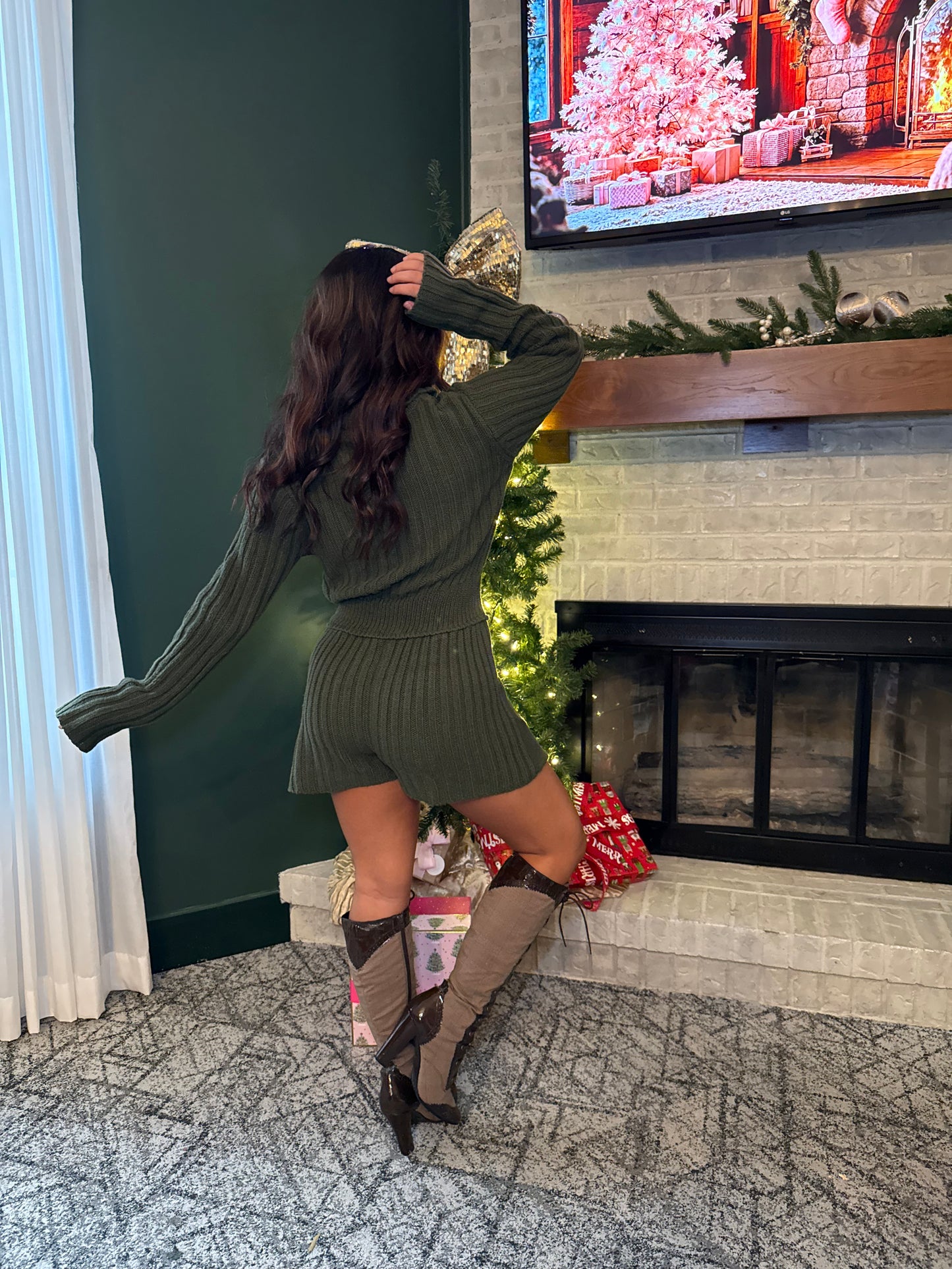 Olive Christmas Martini Romper
