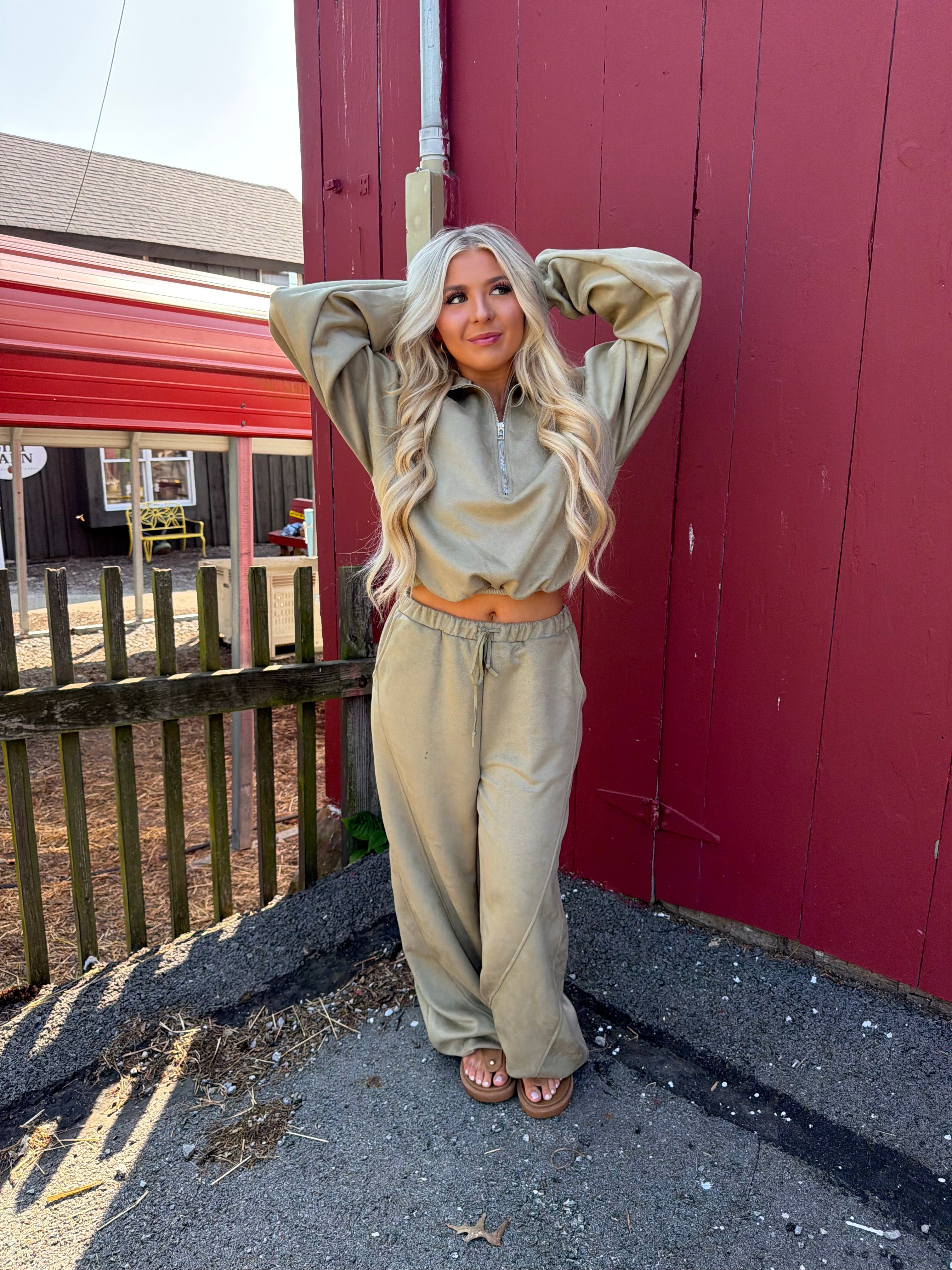 Sugar Suede Set (PANT) Olive