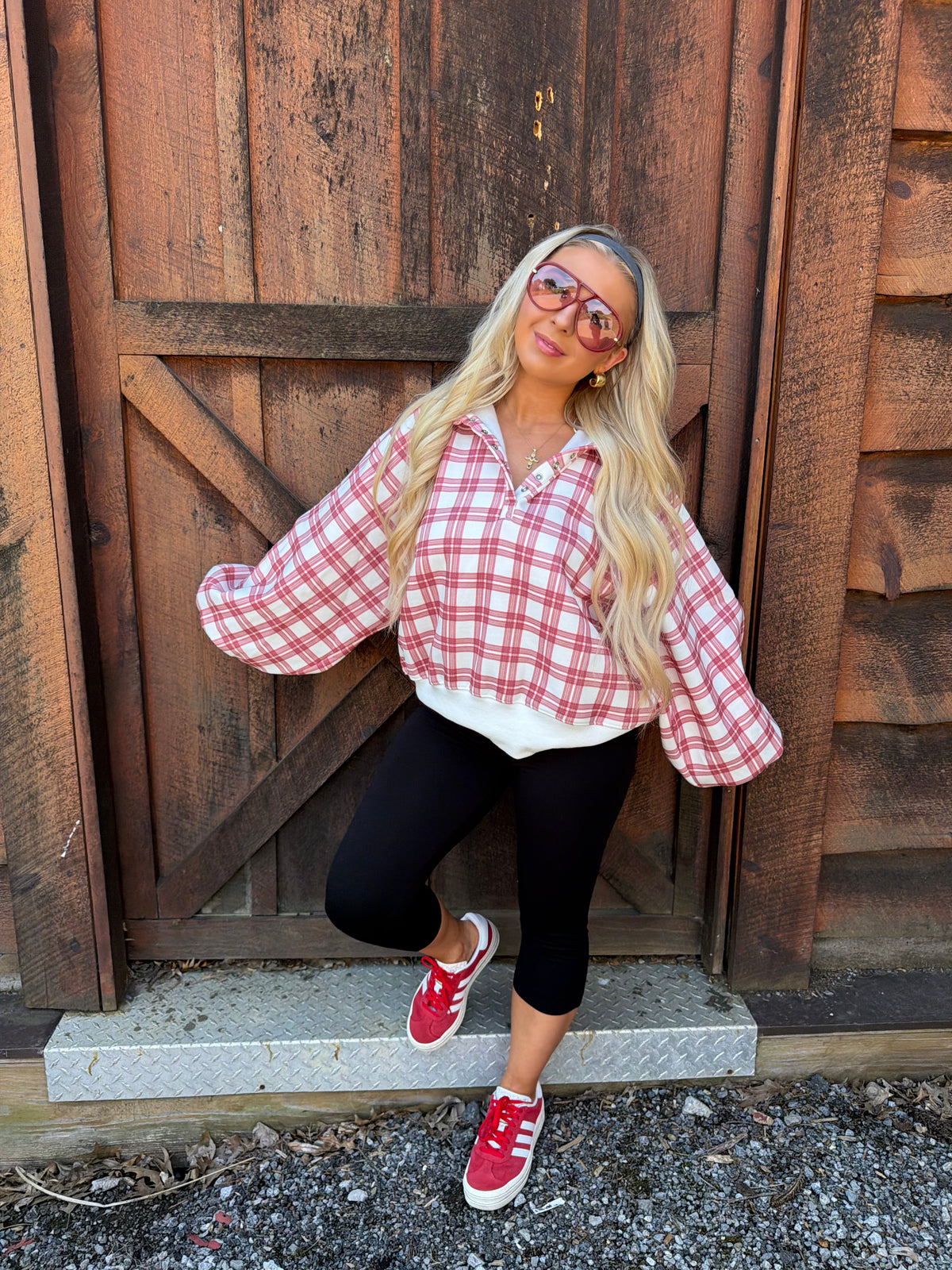 Dairy Plaid Red Pullover