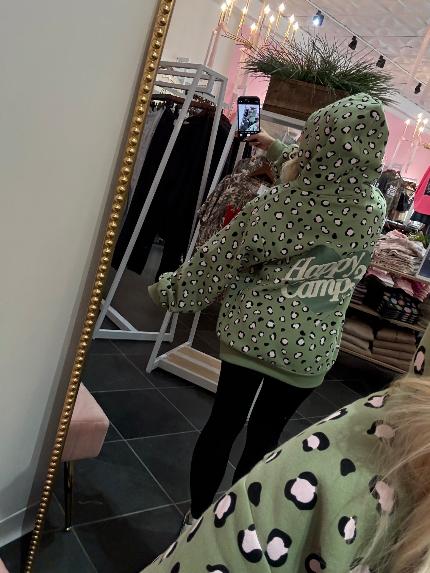 Happy Camp3r Leopard Olive Hoodie