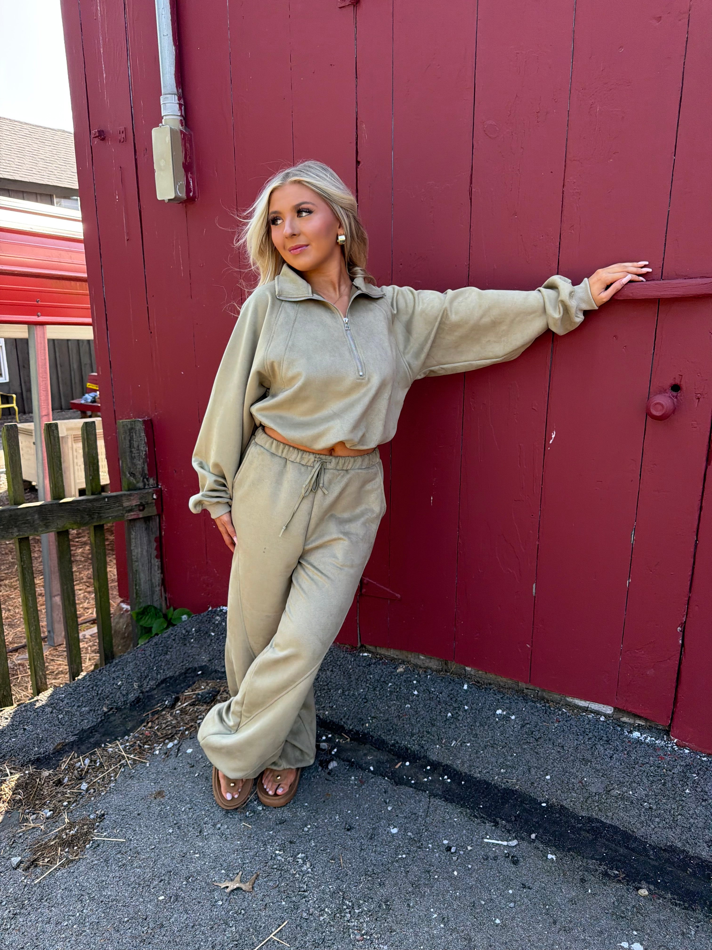Sugar Suede Set (PANT) Olive