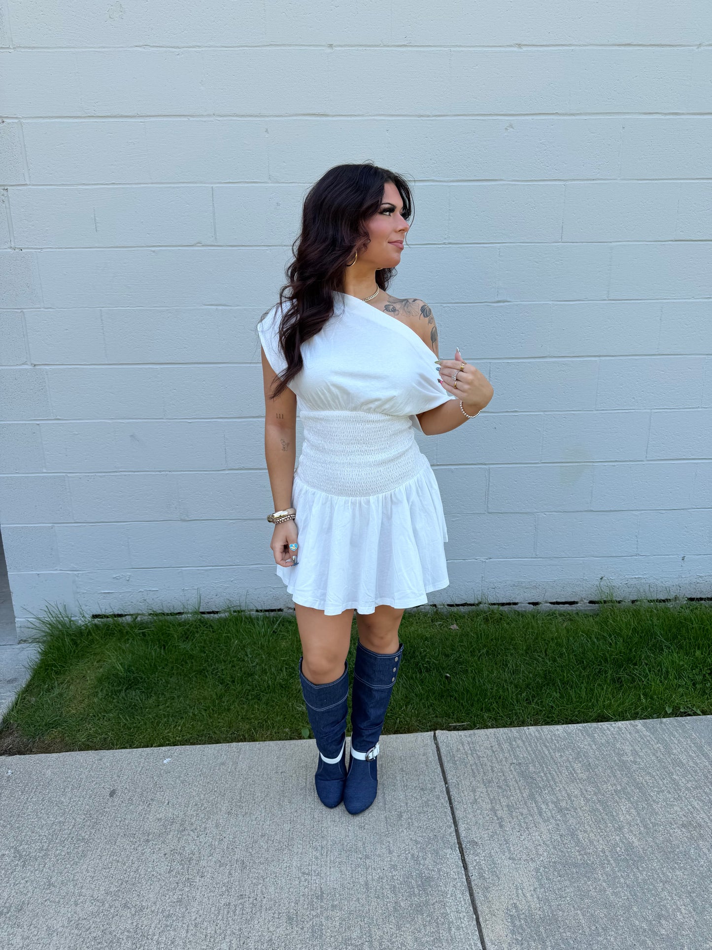 Super Simple Mini Dress in White