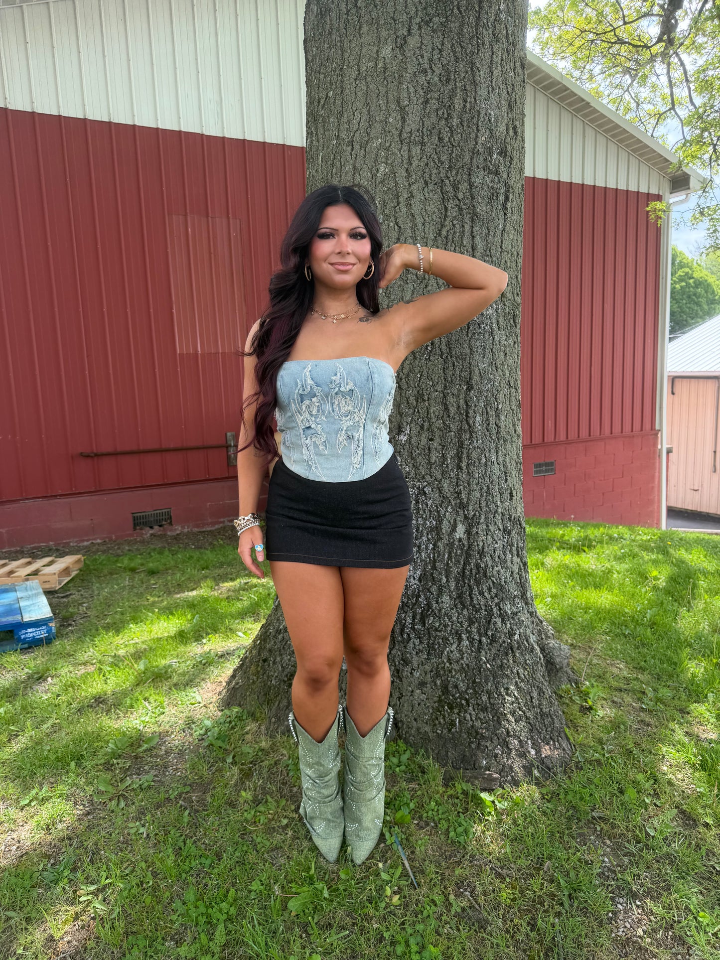 Wallen Washed Denim Corset