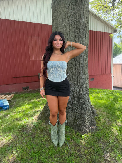 Wallen Washed Denim Corset