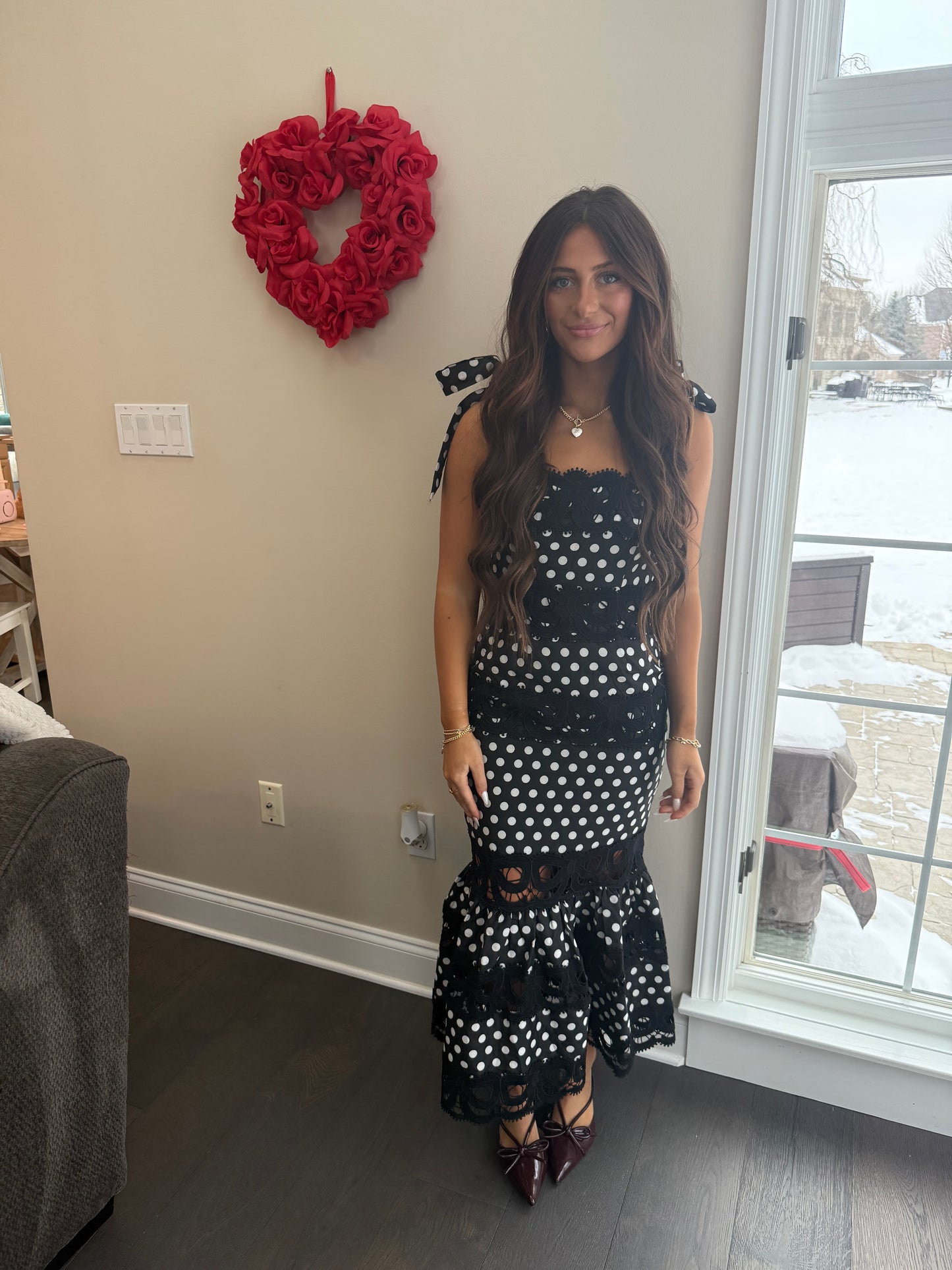 Ribboned Romance Polka Dress