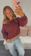 Beauty Boo One Shoulder in Burgundy