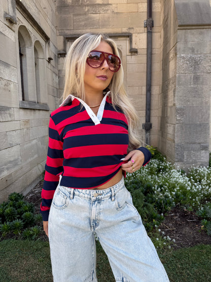 Tommy Rugby Tee in Red
