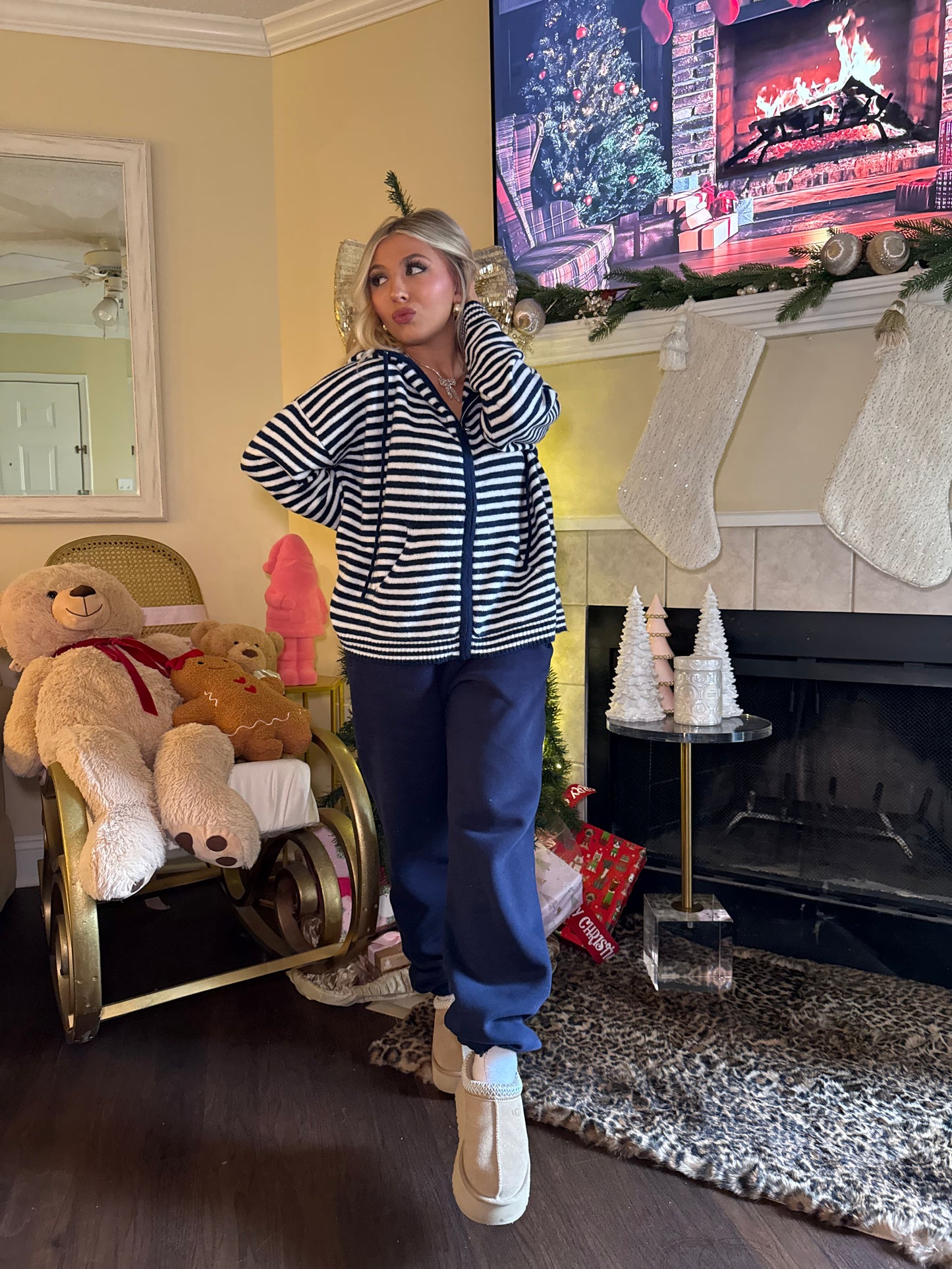 Casual Corner Navy Zip Up