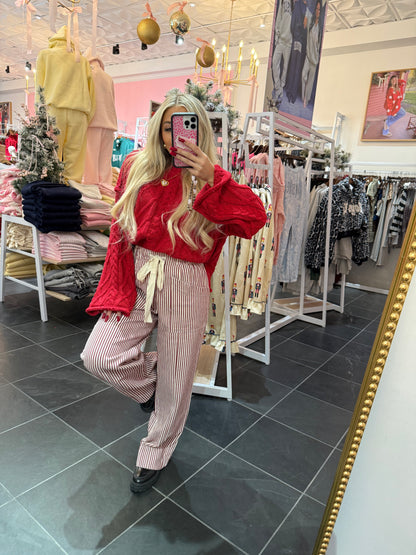 Rusty Red Striped Pant