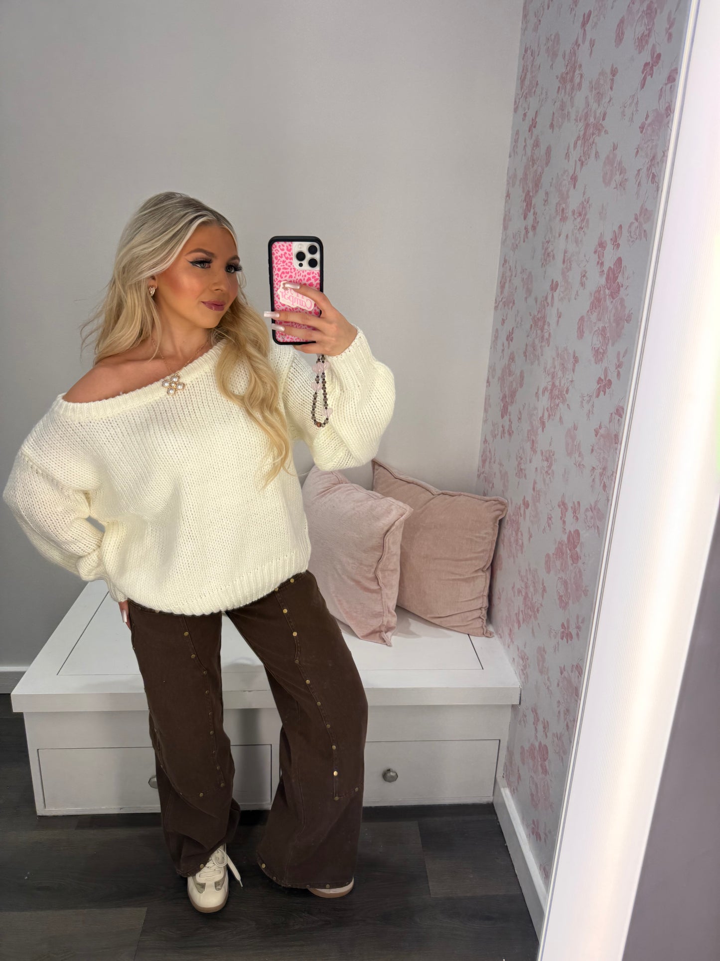 Brandi One Shoulder Sweater in Ivory