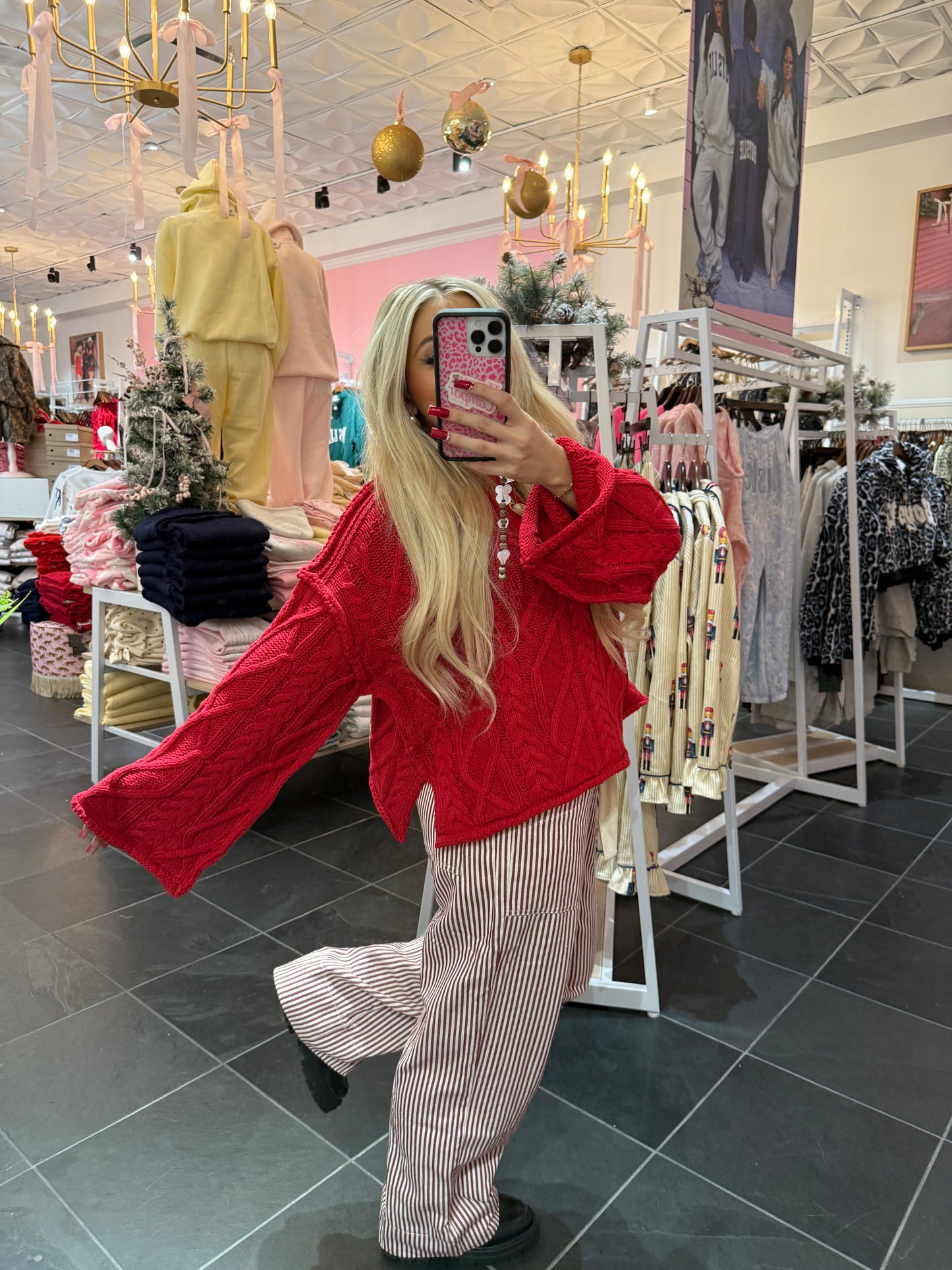 Rusty Red Striped Pant