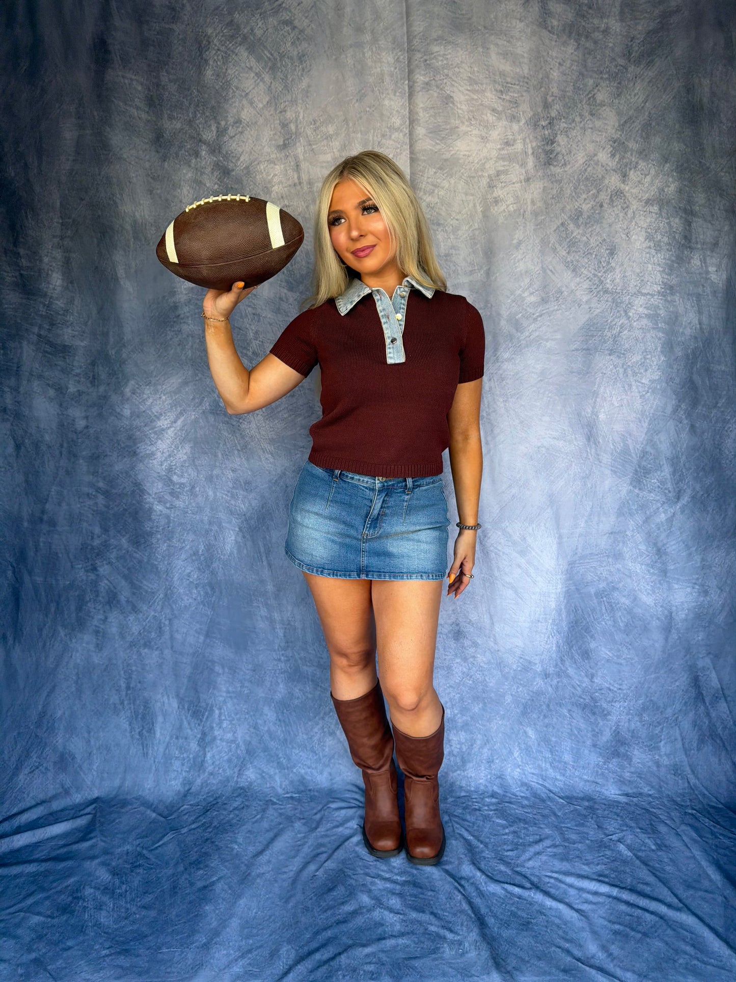Benson Sweater Top in Brown