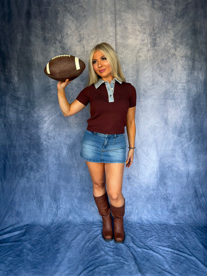 Benson Sweater Top in Brown