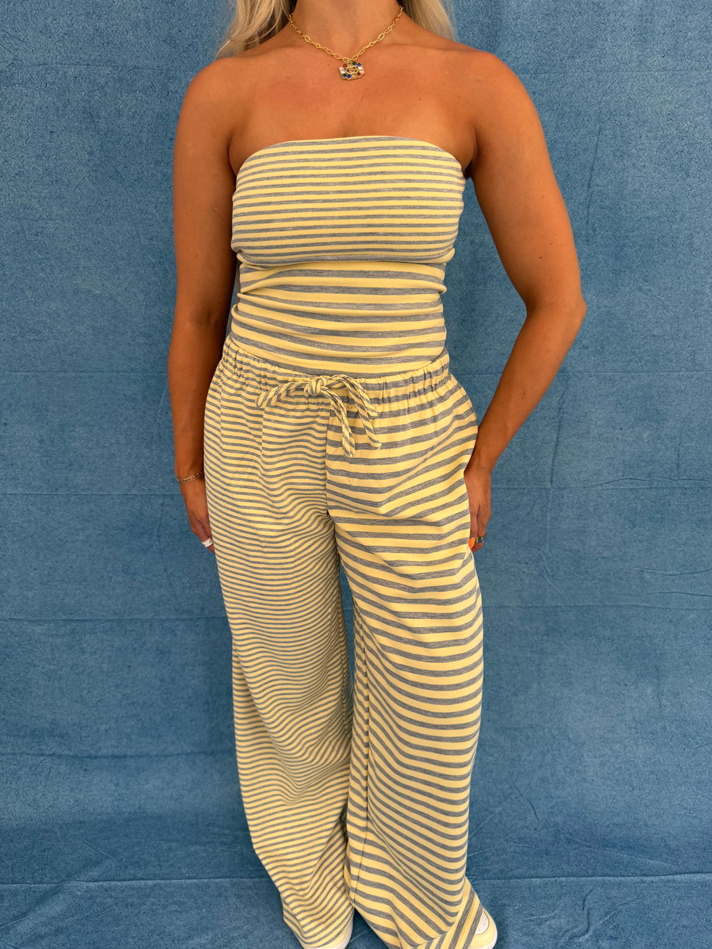 Greyed Lemons Striped Set (SOLD TOGETHER)