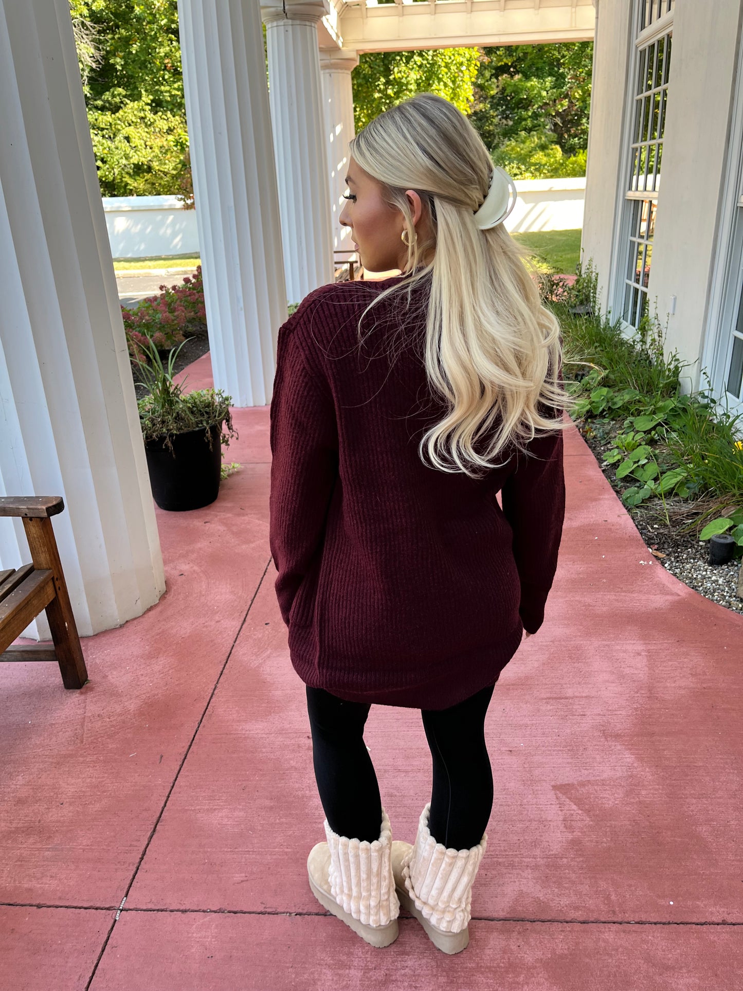 Butterfly Cardigan in Burgundy