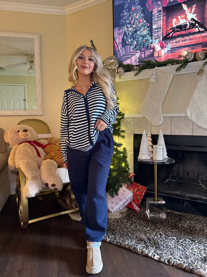 Casual Corner Navy Zip Up