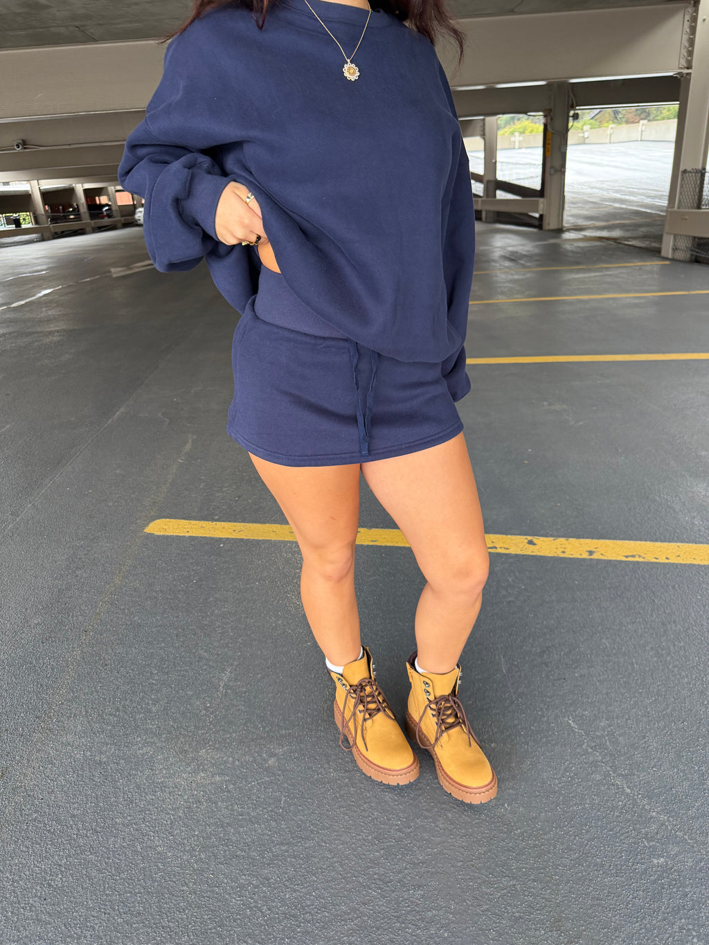 Grounded Sweatskirt in Navy