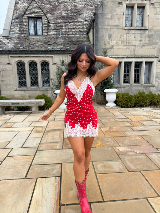 Ruby Red Polka Slip