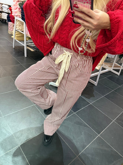 Rusty Red Striped Pant