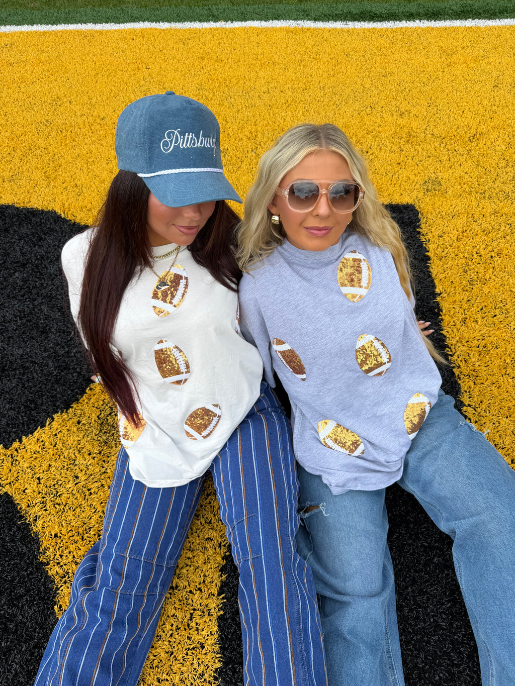 Game Day Dazzle Tee in White FINAL SALE