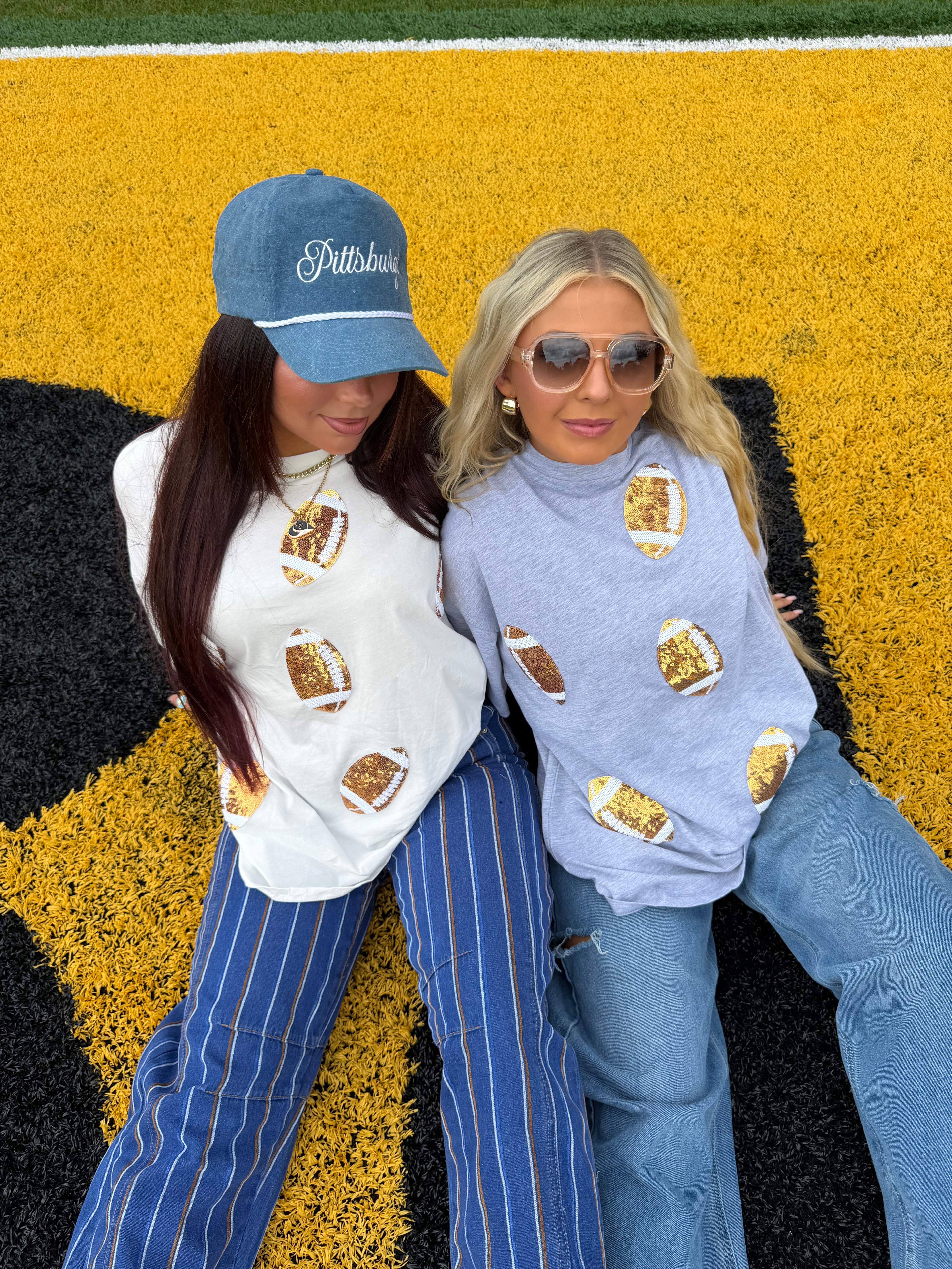 Game Day Dazzle Tee in White FINAL SALE