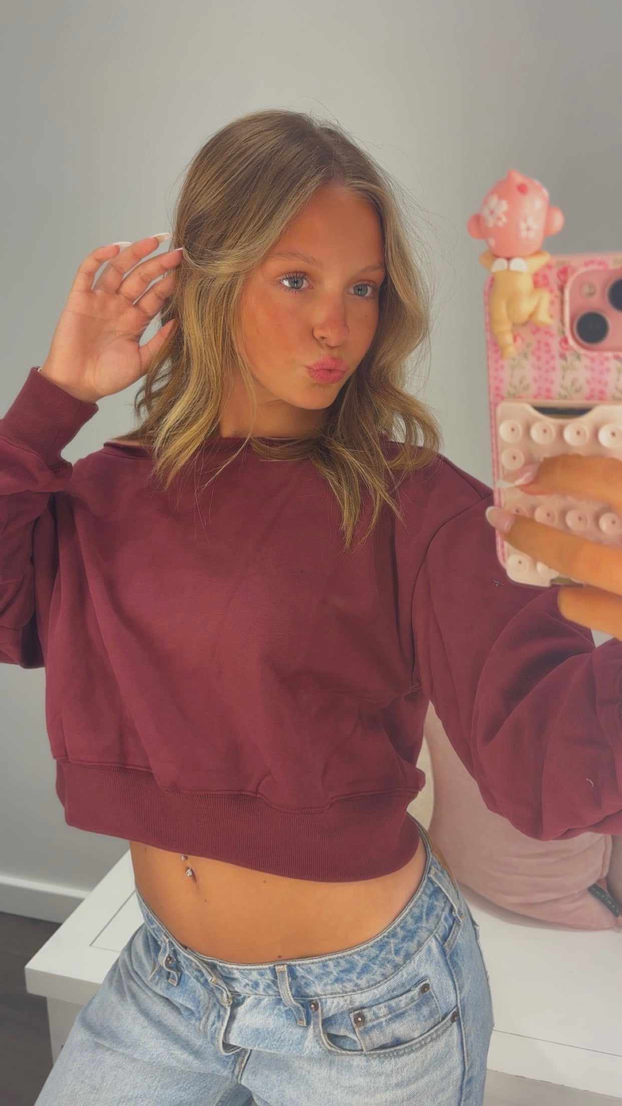 Beauty Boo One Shoulder in Burgundy
