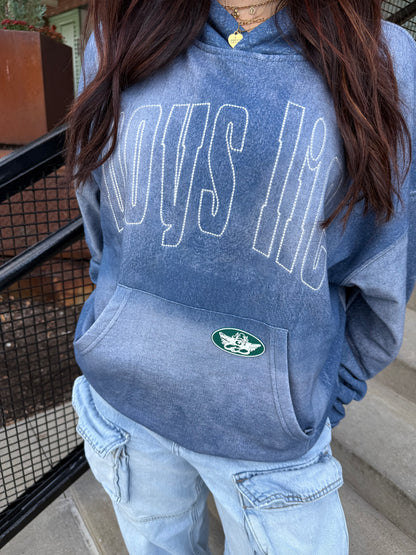 Boys Lie Done Denim Racer Hoodie