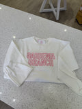 Gardenia Branch Pearl Embroidered Crew