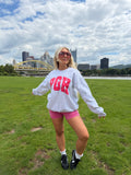 PGH Grey & Pink Polka Crewneck